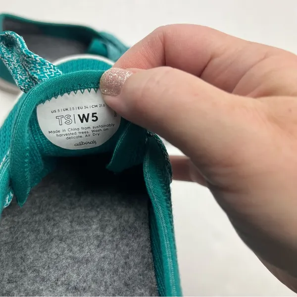 Allbirds Tree Skippers Women's Size‎ 5 Teal Green Boat Tennis Shoes Sneakers - Image 3