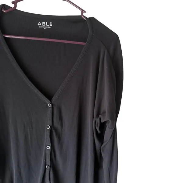 ABLE Cardigan Sweater Womens‎ Medium Button Front Long Sleeve Lightweight Top - Image 2