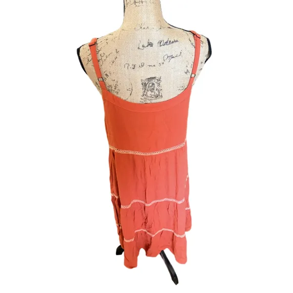 Lapis Orange Tiered Bohemian Sun Dress Size XL - Image 4