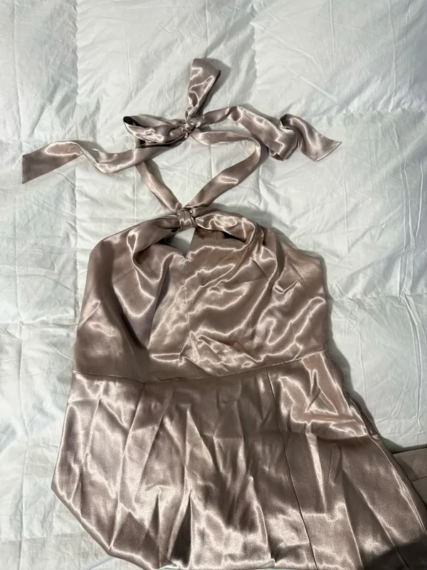 Birdy Grey Satin Halter dress - Image 5