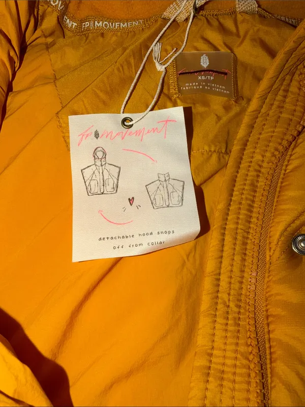 FP Free People Movement Hooded Parker Poncho Primaloft Vest Insulation Mustard - Image 11