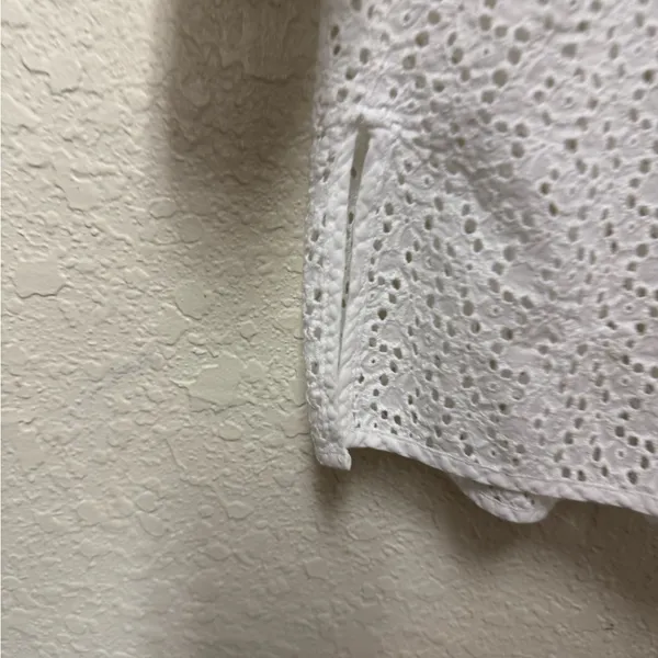 TALBOTS Woman White Eyelet Blouse - Image 5