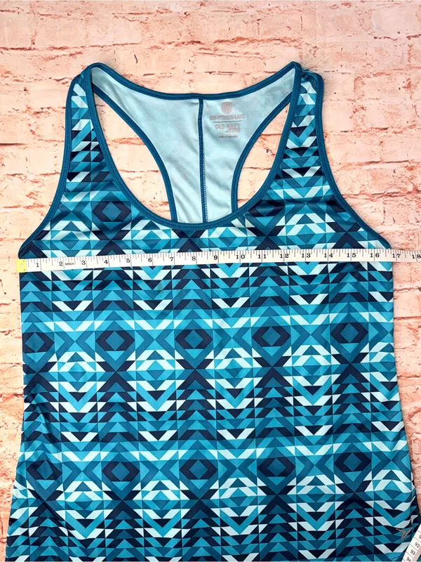 Old Navy | Blue Geometric Racerback Tank Top - Image 4