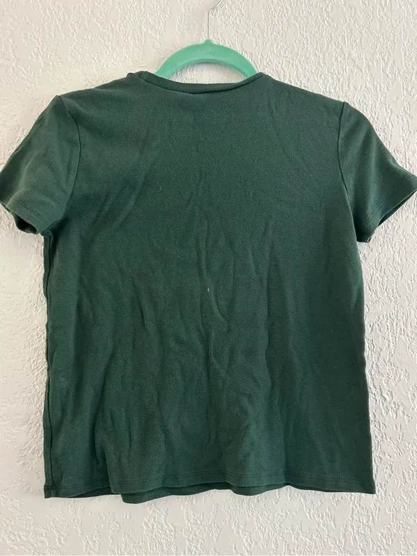 American Eagle Dark Green Boxy Crew Neck Tee - Image 3