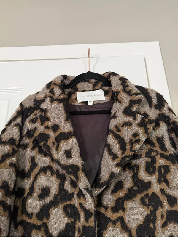 Veronica Beard Alpaca Wool Blend Long Textured Coat Jacket - Image 3