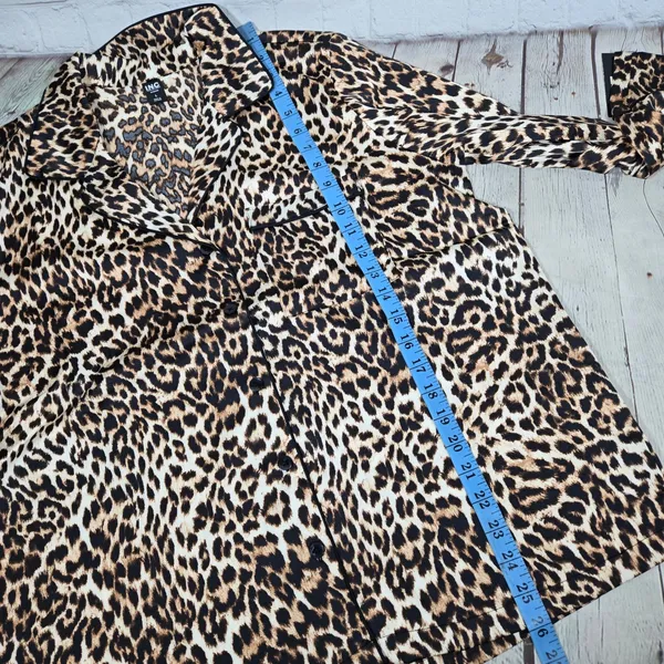 INC International Concepts Leopard Print Satin Pajama Set Brown Large NEW - Image 10