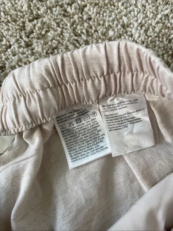 H&M MAMA Sz Small Before & After Linen-Blend Pants - Image 6
