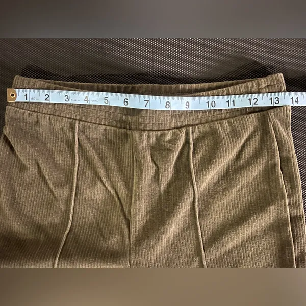 Aerie Groove-On Rib Velour Flare Pant Nomad Olive Size S - Image 8