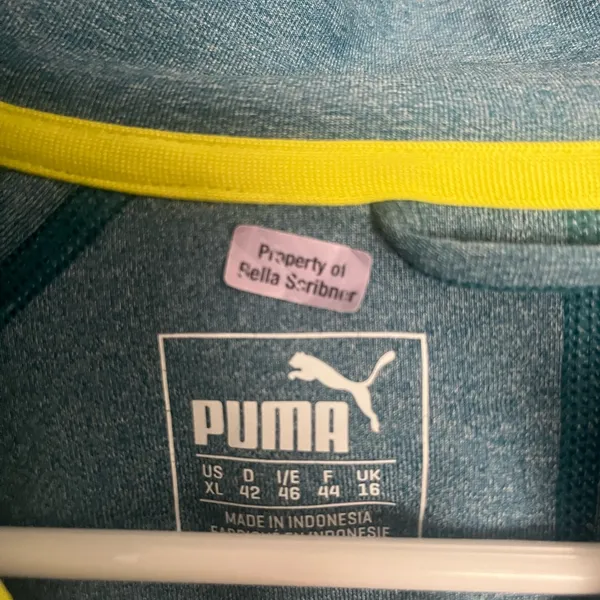 Puma Teal and Yellow Athletic Jacket - Image 2