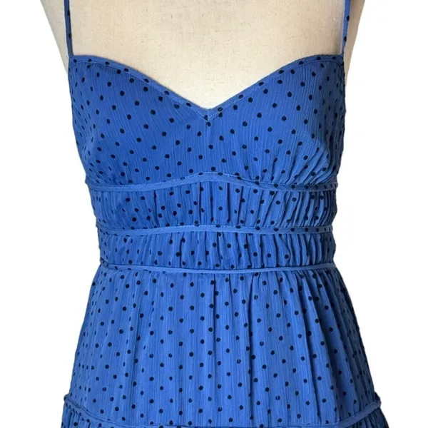 La Maison Talulah Dress Womens Small‎ Blue And Black Polka Dot Sorrento Midi - Image 7