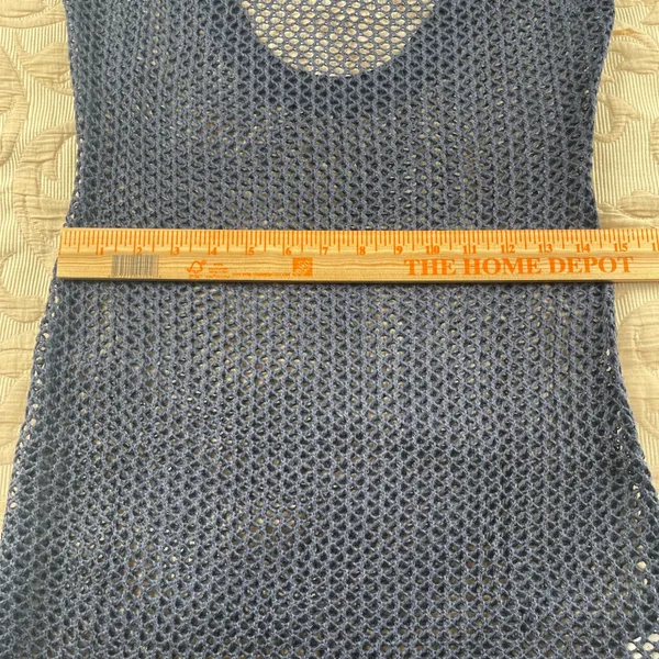 ANRABESS Women's Navy Blue Crochet Mesh Maxi Dress Beach‎ Cover Up New - Image 10