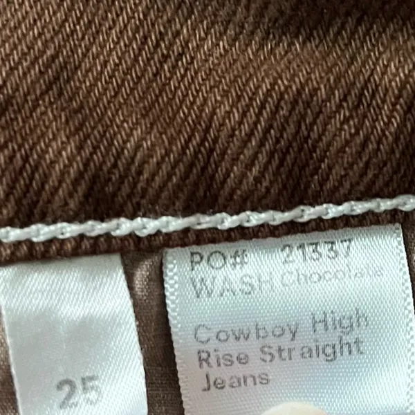Reformation • Cowboy Straight Chocolate Wash Jeans with White Stitching - Image 8