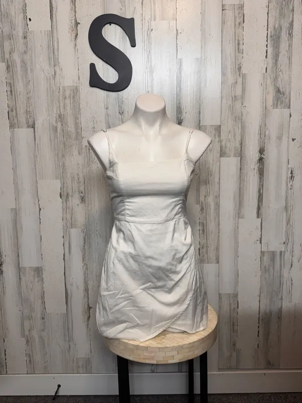 Abercrombie & Fitch White Linen Wrap Skort Dress Romper Womens Size S - Image 2