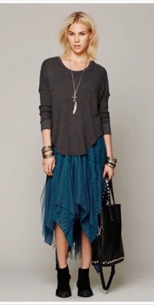 rare free people sunset stripe midi slip size Med - Image 3