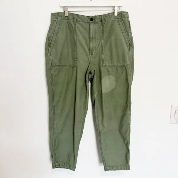 Madewell Griff Pants Plus Size 32 Green Utility High Rise Tapered Cargo Normcore - Image 4