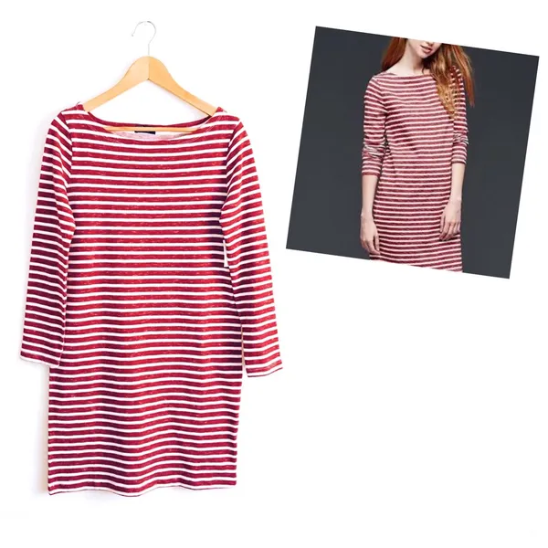Gap Stripped Boat Neck Dress - Image 2