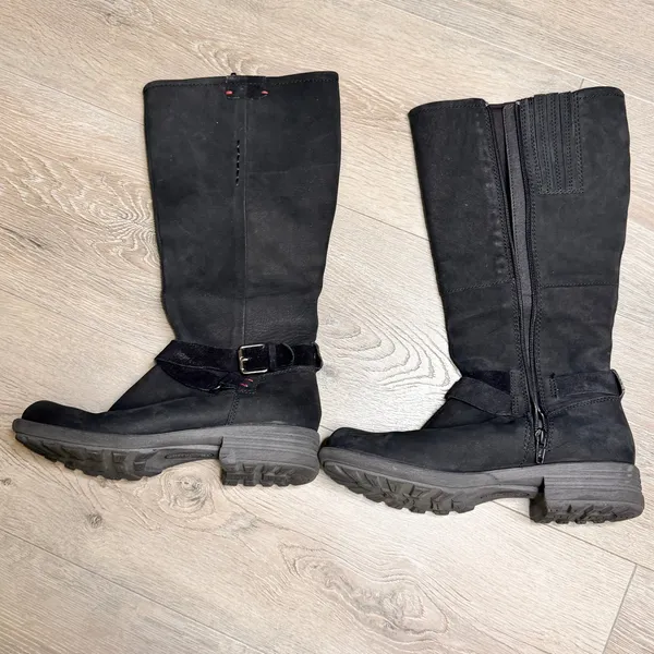 Cobb‎ Hill Black Suede Leather Buckle Zip Tall Boots Womens Size 8.5 M - Image 4