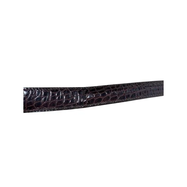 Y2K Brighton Brown Crocodile Embossed Leather Charm Belt M/L 32 Silver Buckle - Image 13