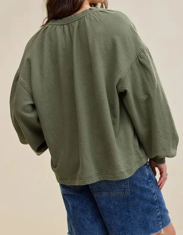 Aerie Easy Street Sweatshirt in Olive Green - Image 8