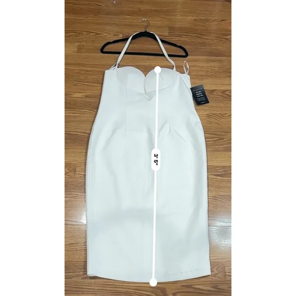 Retrofête Cheryl White Bridal Halter Bodycon Midi Dress NWT Women’s XL - Image 9