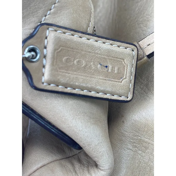 Coach F15064 Beige 2 Way Leather Crossbody Shoulder Strap Purse Tote Handbag OS - Image 7