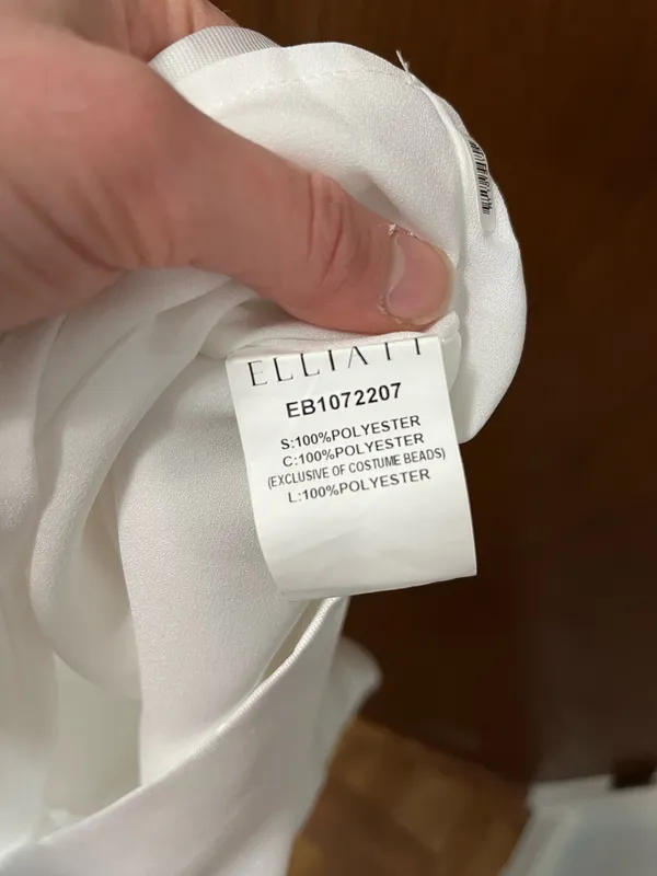 Elliatt White Satin Bridal Event Dress Floral detail - Image 15