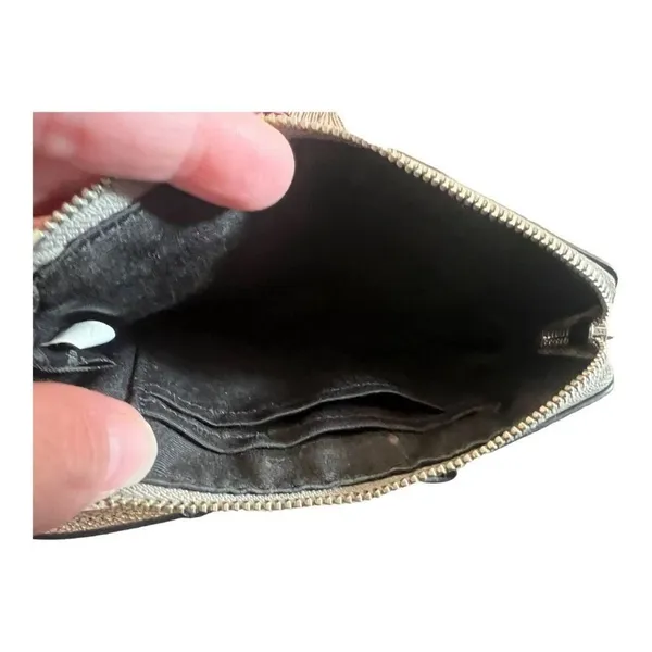 Womens Coach Turn Lock Gunmetal Wristlet Small Handbag Clutch - Image 4