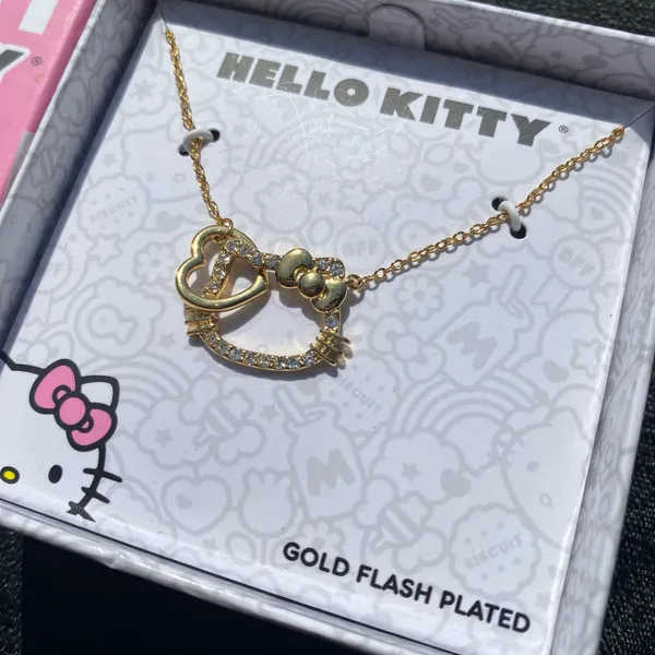 💕 NWT Hello Kitty 18” Flash Gold Plated Head Silhouette & Heart Pendant Chain Necklace $15.00 💕 - Image 3