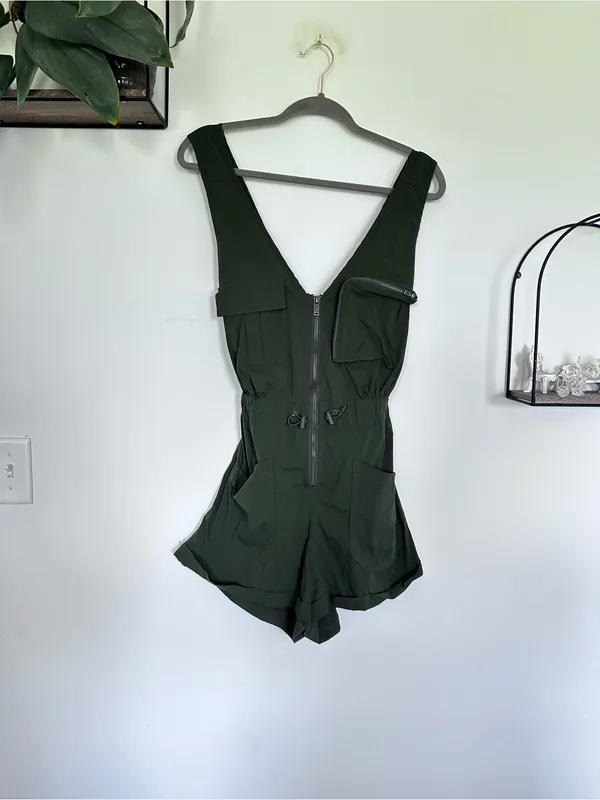 Free‎ People Green Free People Movement Back On Trek Romper Size Small - Image 3