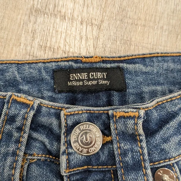 True Religion Jennie Curvy Mid Rise Super Skinny Denim Jeans Size 26 - Image 3