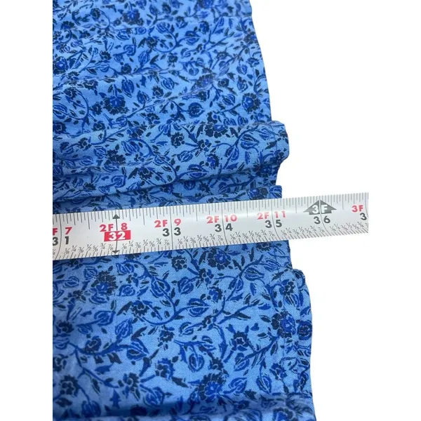 Old Navy Blue Boho Peasant Dress Women L Floral Tassel Cottagecore Festival - Image 9
