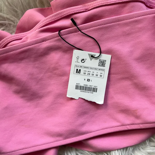 Zara Pink Ruffle Strapless Tube Top NWT - Image 4