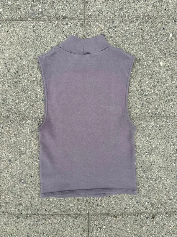 Zara Sleeveless Ribbed Mock-Neck Top • Sz M - Image 3