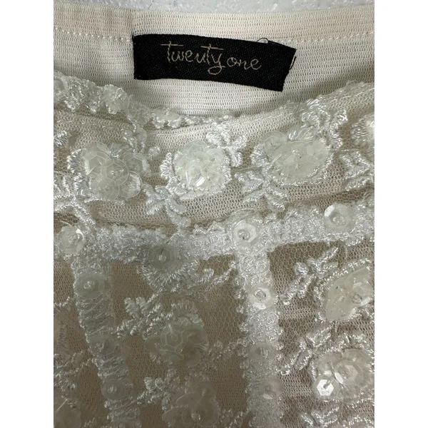 Vintage y2k Babydoll Coquette Ballet Fairy Mesh Floral Lace Silk Blouse Small - Image 7