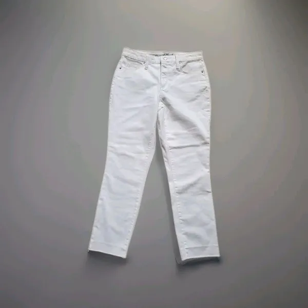 Universal Threads Jean Pant Women Size 6 White Denim Raw Hem High Rise Skinny - Image 2