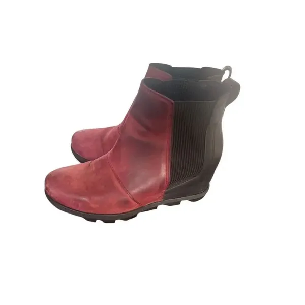 Sorel Joan of Artic Wedge Ankle Boots Red Wine Size 8 - Image 10