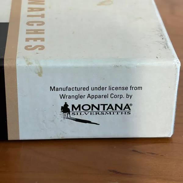 Wrangler Montana Silversmiths Cowhide Print Watch Silver Tone WR181 New in Box - Image 4
