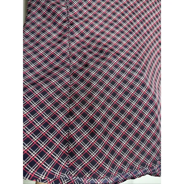 Keds Plaid Bow Back Blouse‎ Womens Size S Navy Red Checkered Y2K Preppy Top - Image 2