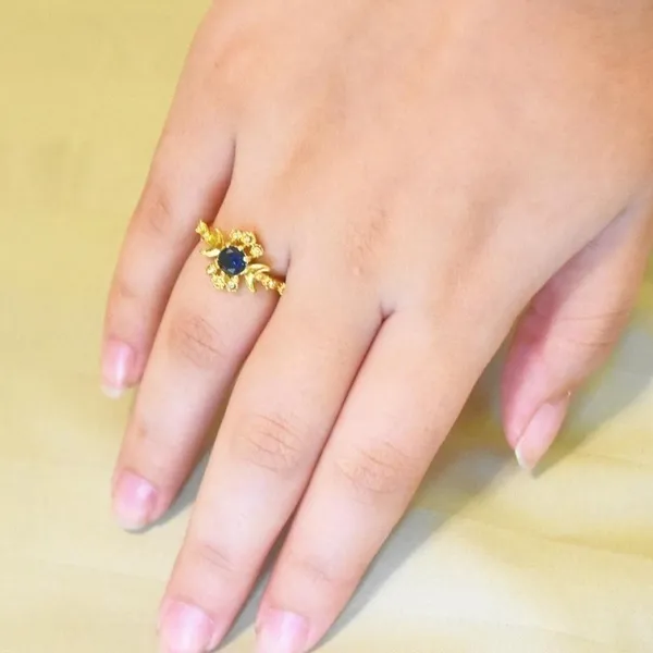 Boho Crystal Moon Ring Gold - Image 5