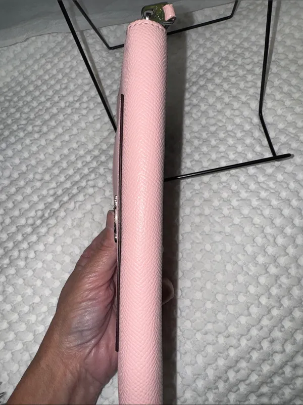 Coach Saffiano-Style Pink Zip Wallet with Front Card Pocket - Image 6
