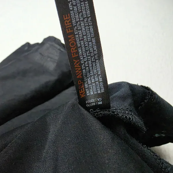 Anthropologie Black Satin Asymmetrical Handkerchief Hem Midi Skirt XL - Image 5