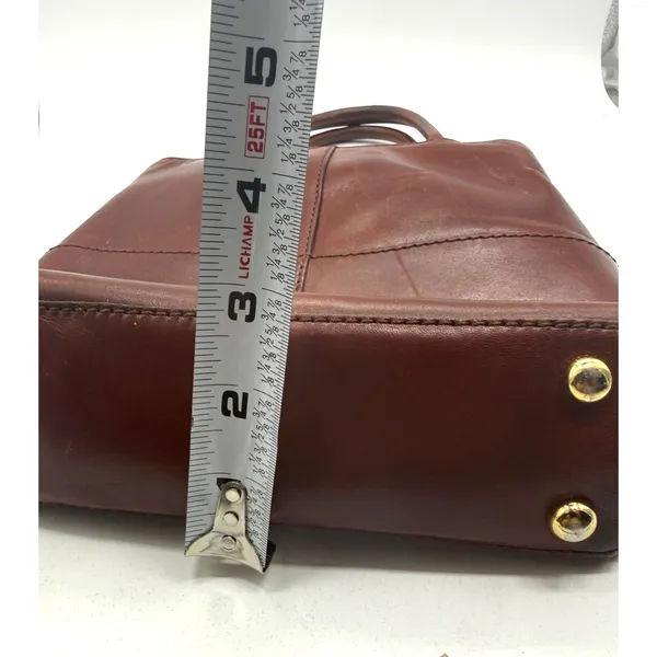 Etienne‎ Aigner Satchel Bag Womens Small Brown Leather Top Handle Logo Purse - Image 12