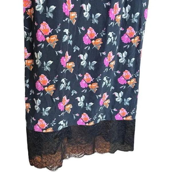 Womens Zara Trafaulo Floral Print Lace Detail Sleeveless Midi Slip Dress - Sz S - Image 4