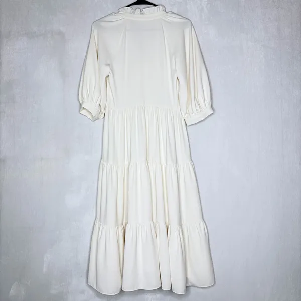 Amanda Uprichard White Midi Tiered Dress - Image 9