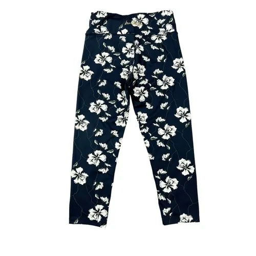 Sam Edelman‎ Navy Blue White Floral Crop Leggings Size Medium - Image 2