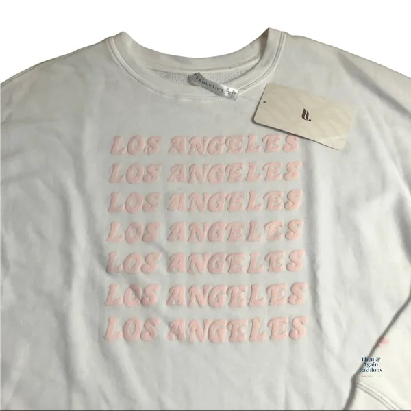 Fabletics White Pink Sweatshirt Size Med NWT - Image 2