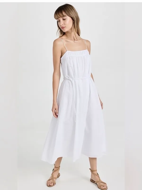 AYR easy breezy dress size small white cotton boho midi dress - Image 2