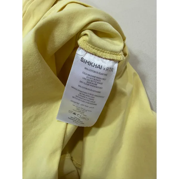 SIMKHAI Sara yellow tie waist T-Shirt Dress Large - Image 5