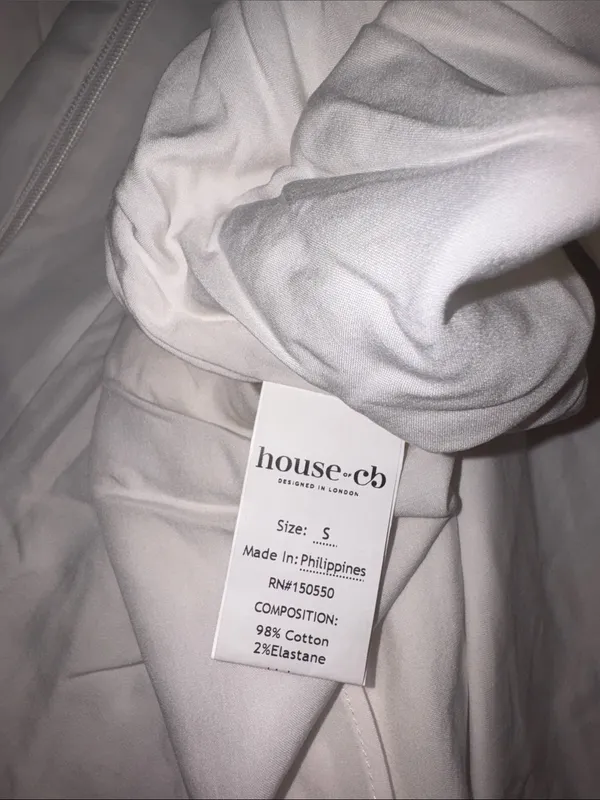 NEW HOUSE OF CB Samaria Corset Fit & Flare white Mini Dress sz S - Image 7