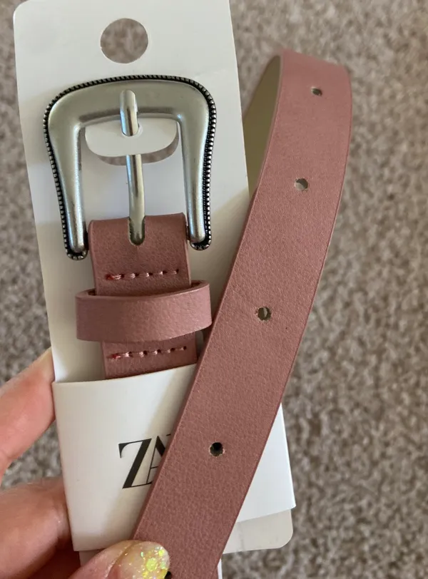 ZARA Faux Leather Belt. Xs - Image 7